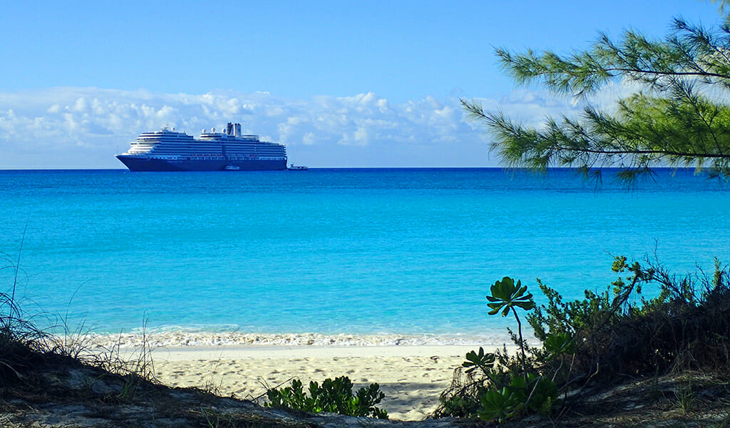 Secluded beach on Half Moon Cay