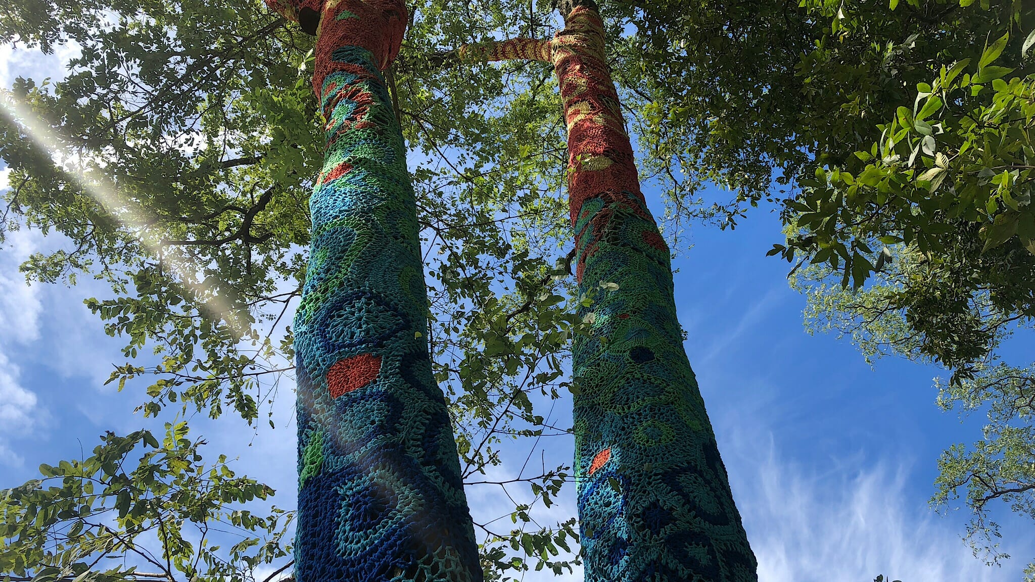 Yarn bombing Long Island Museum