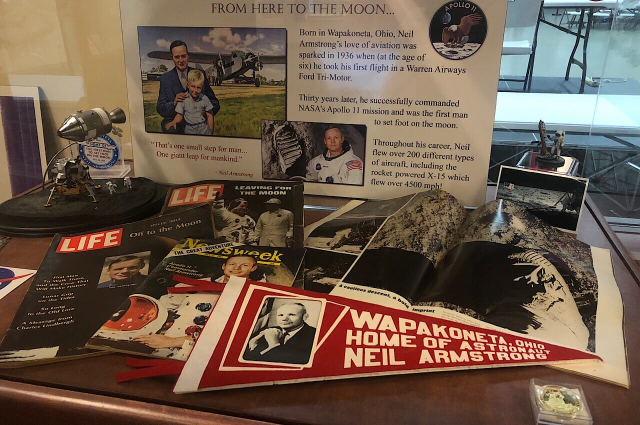 Armstrong Wapakoneta artifacts at Liberty Aviation Museum