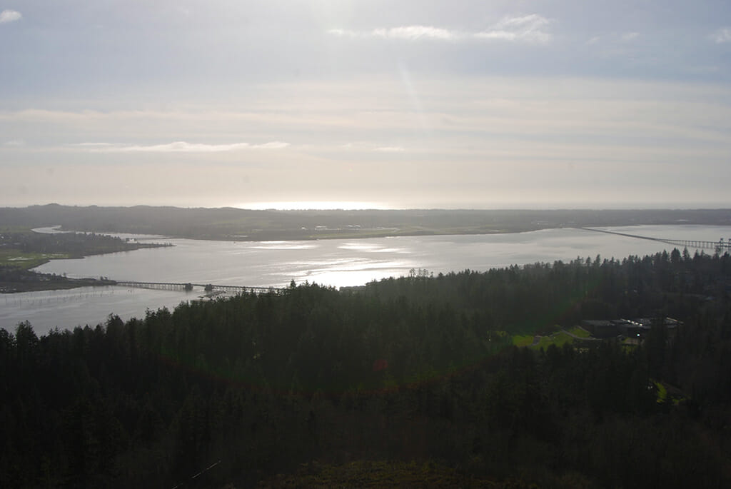 Looking west towards the Pacific Ocean and Fort Clatsop