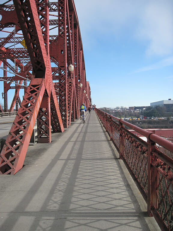 Bike lane on the bridge