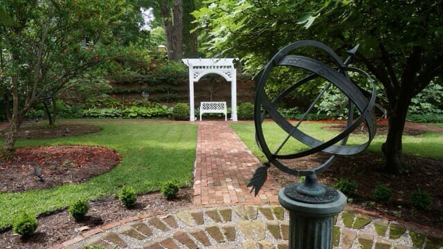 Burgwin-Wright orchard and sundial