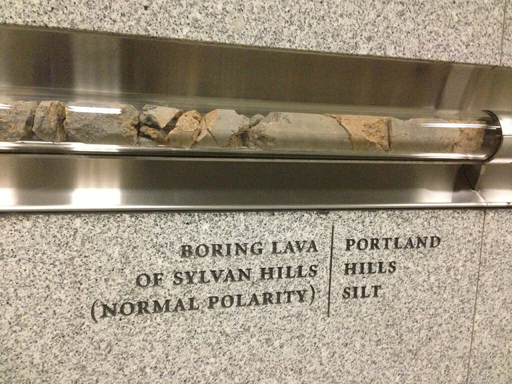 Core samples in the subway tunnel