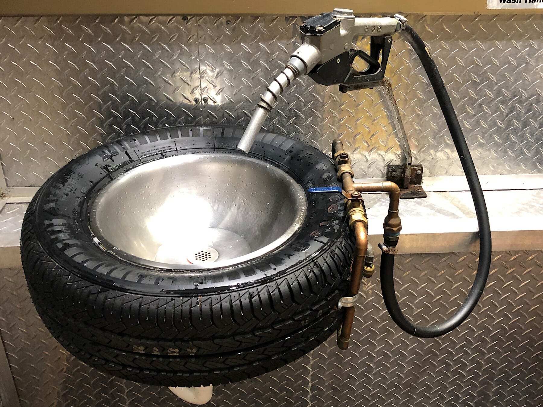 Bathroom sink at Ford's Garage