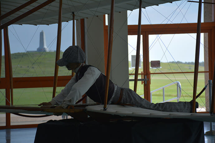 Human testing of first aircraft in America