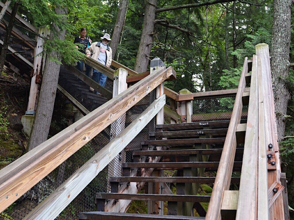 Stair climbing at Upper Taquamenon Falls