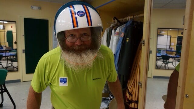 John in a NASA outfit