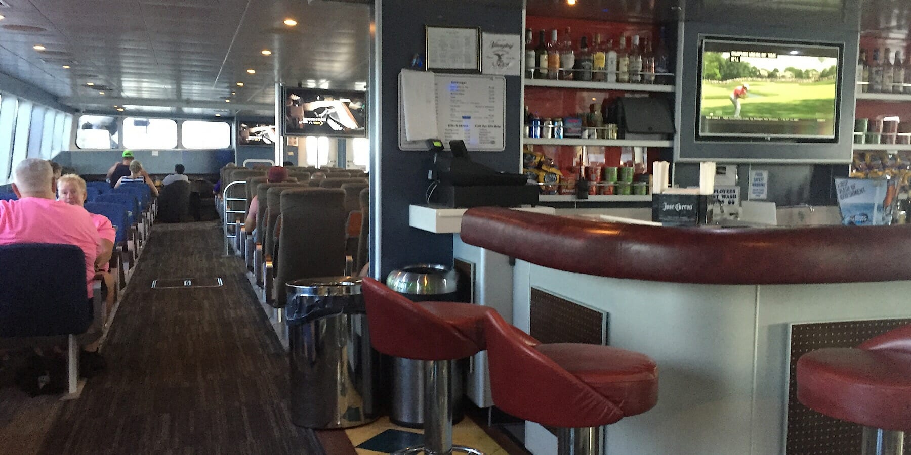 Dining area inside the Key West Express