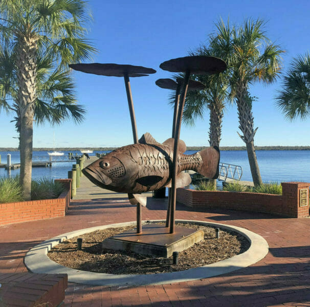 Bass sculpture Palatka Riverfront Park