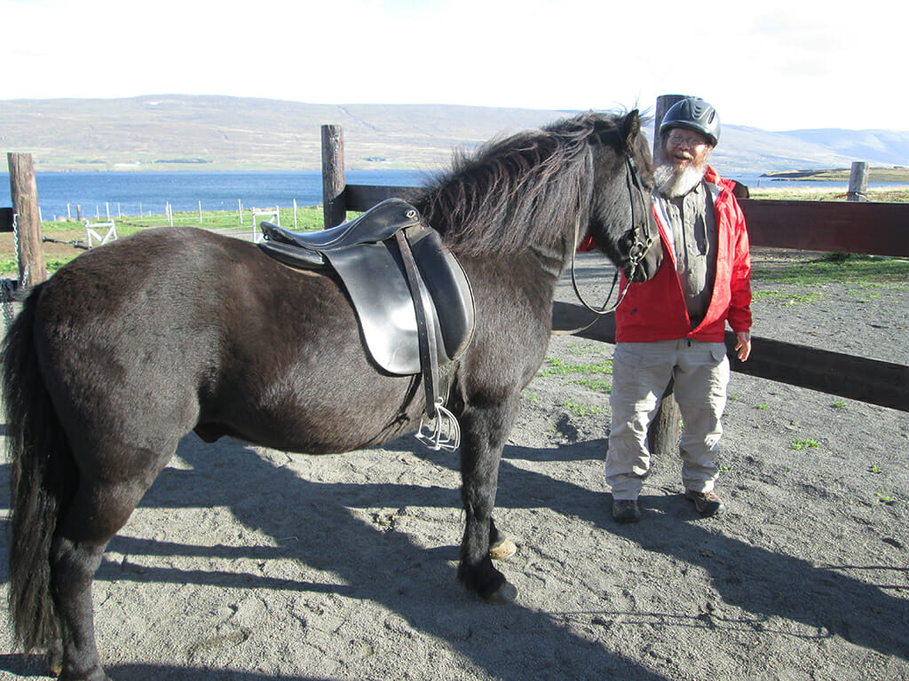 John and Icelandic horse