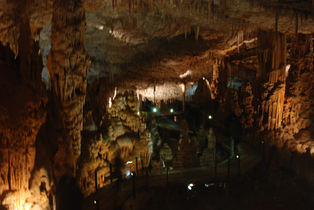 Along the winding walkways