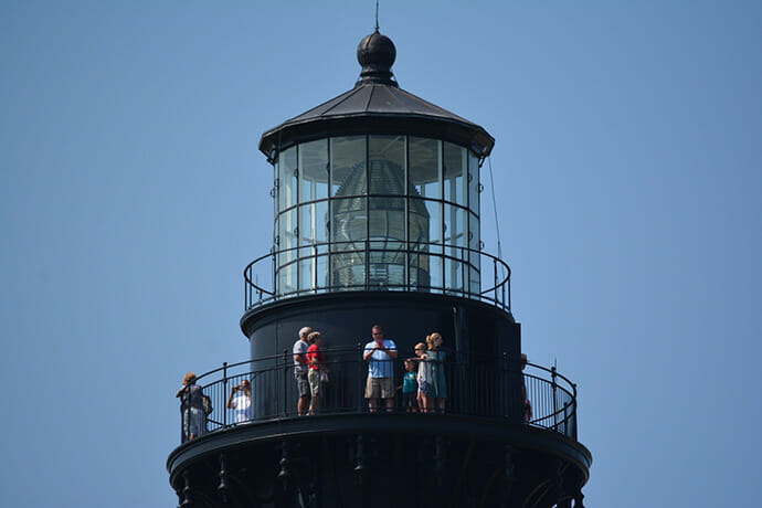 Visitors atop the Bodie Island Lighthouse