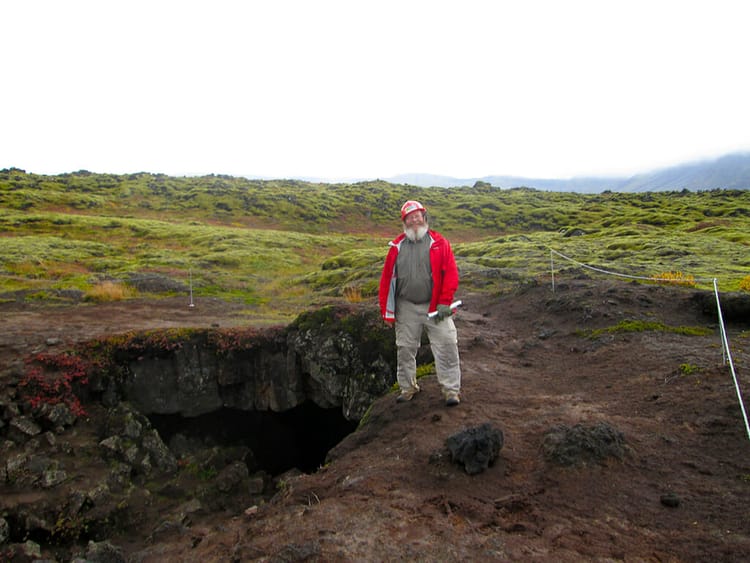 John at Iceland lava tube
