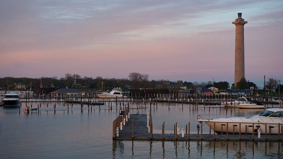 Perrys Monument at sunset
